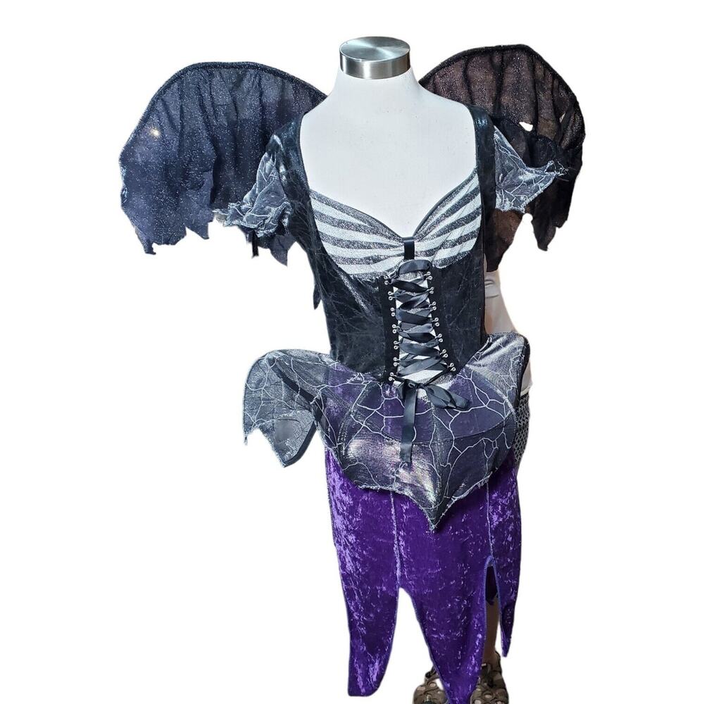 Disguise FairyLocious Spider Fairy Halloween Costume Teen Size Wings & Fishnet